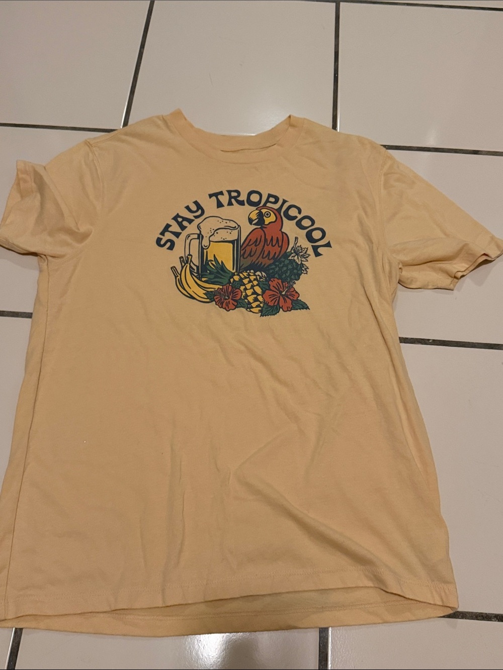 Old Navy Yellow "Stay Tropicool" Graphic Tee